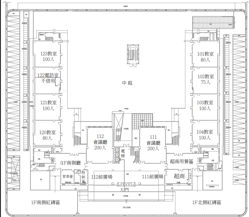 1F教室平面配置圖
